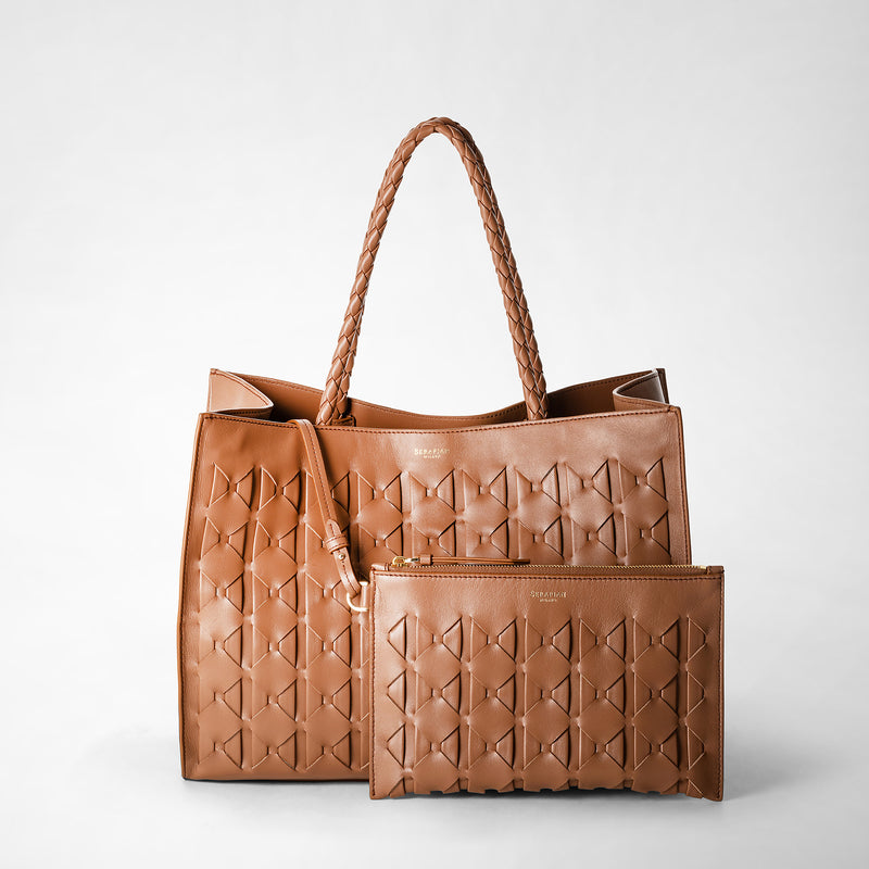 1928 tote bag in mosaico - tan