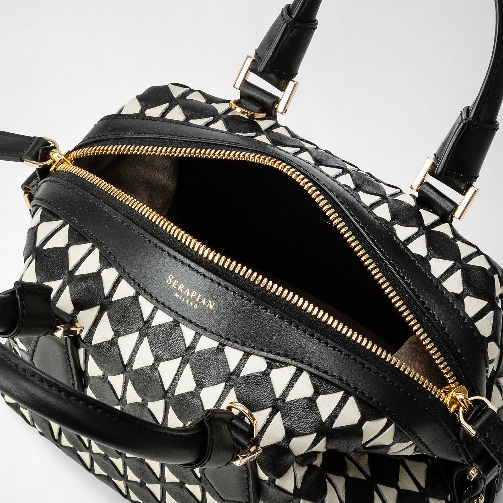 Anì designer mini bag in Mosaico black-offwhite