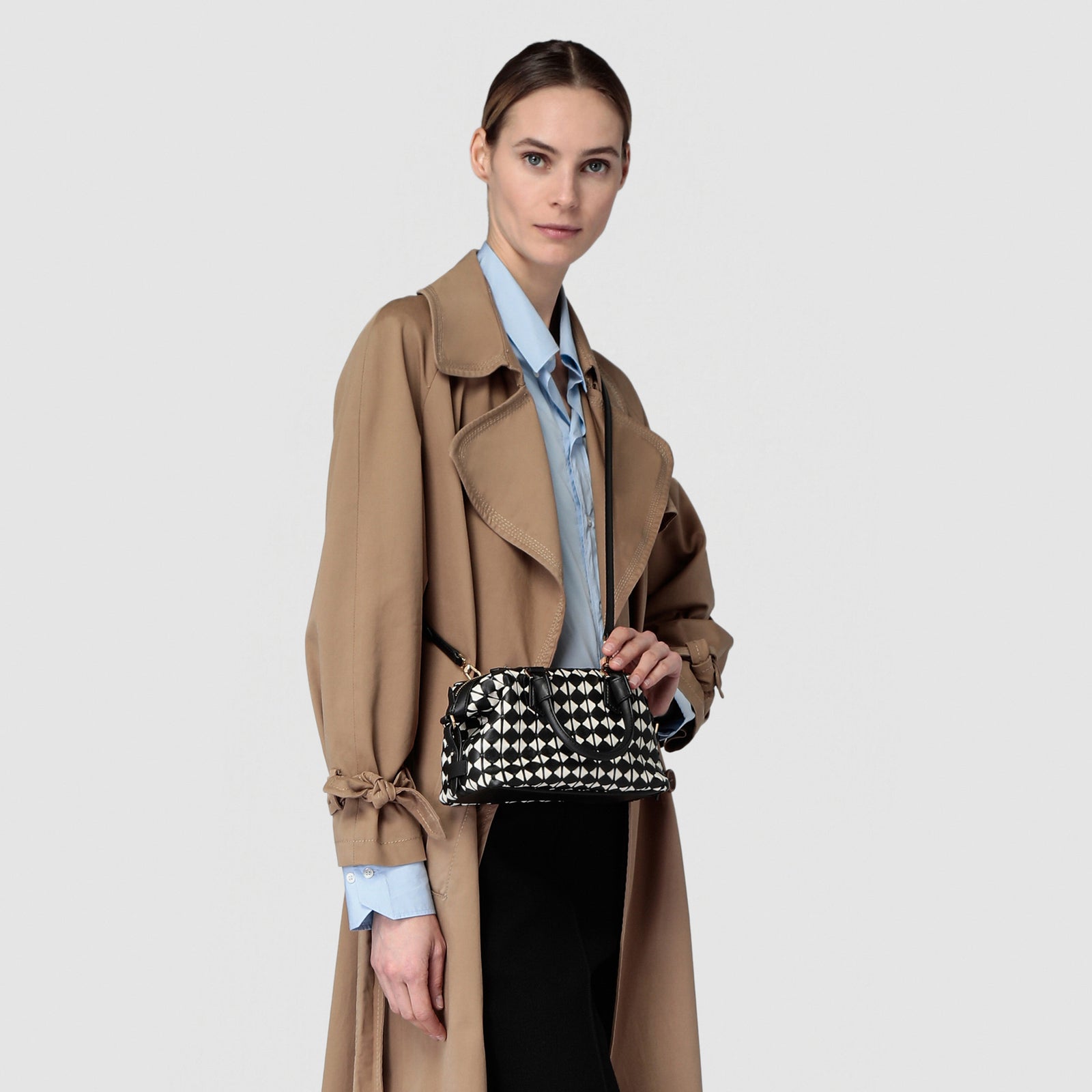 Anì designer mini bag in Mosaico black-offwhite