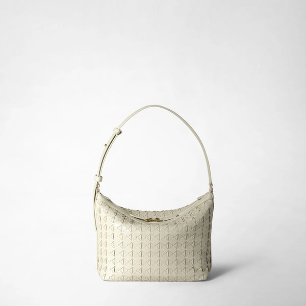 Small ani shoulder bag in mosaico - off-white