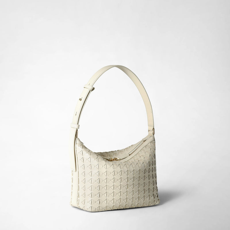 Petit sac porte epaule ani en mosaico - off-white