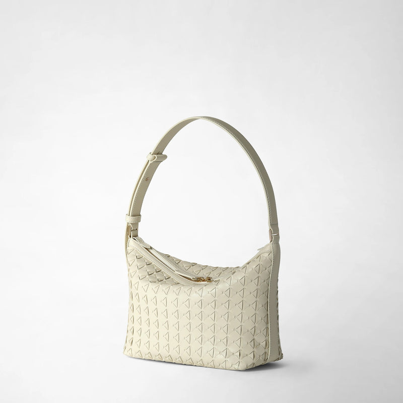 Petit sac porte epaule ani en mosaico - off-white