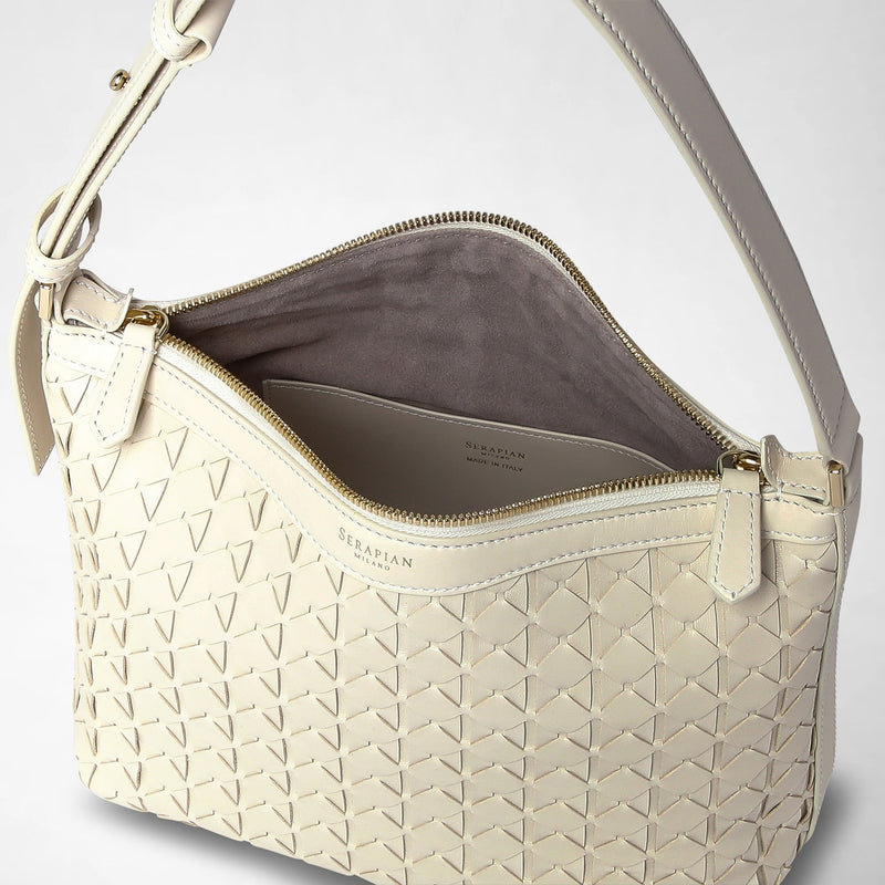 Kleine schultertasche anì aus mosaico - off-white