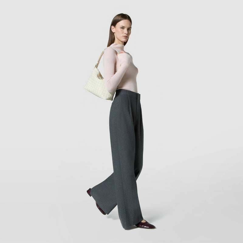 Petit sac porte epaule ani en mosaico - off-white