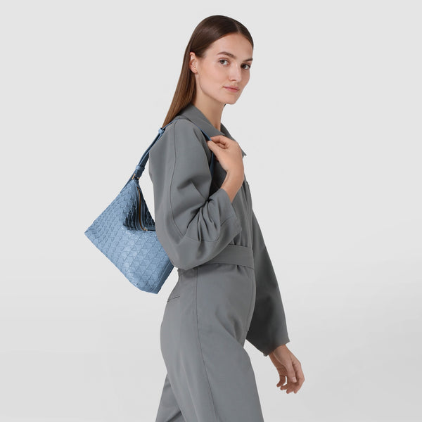 Small anì shoulder bag in mosaico - cornflower
