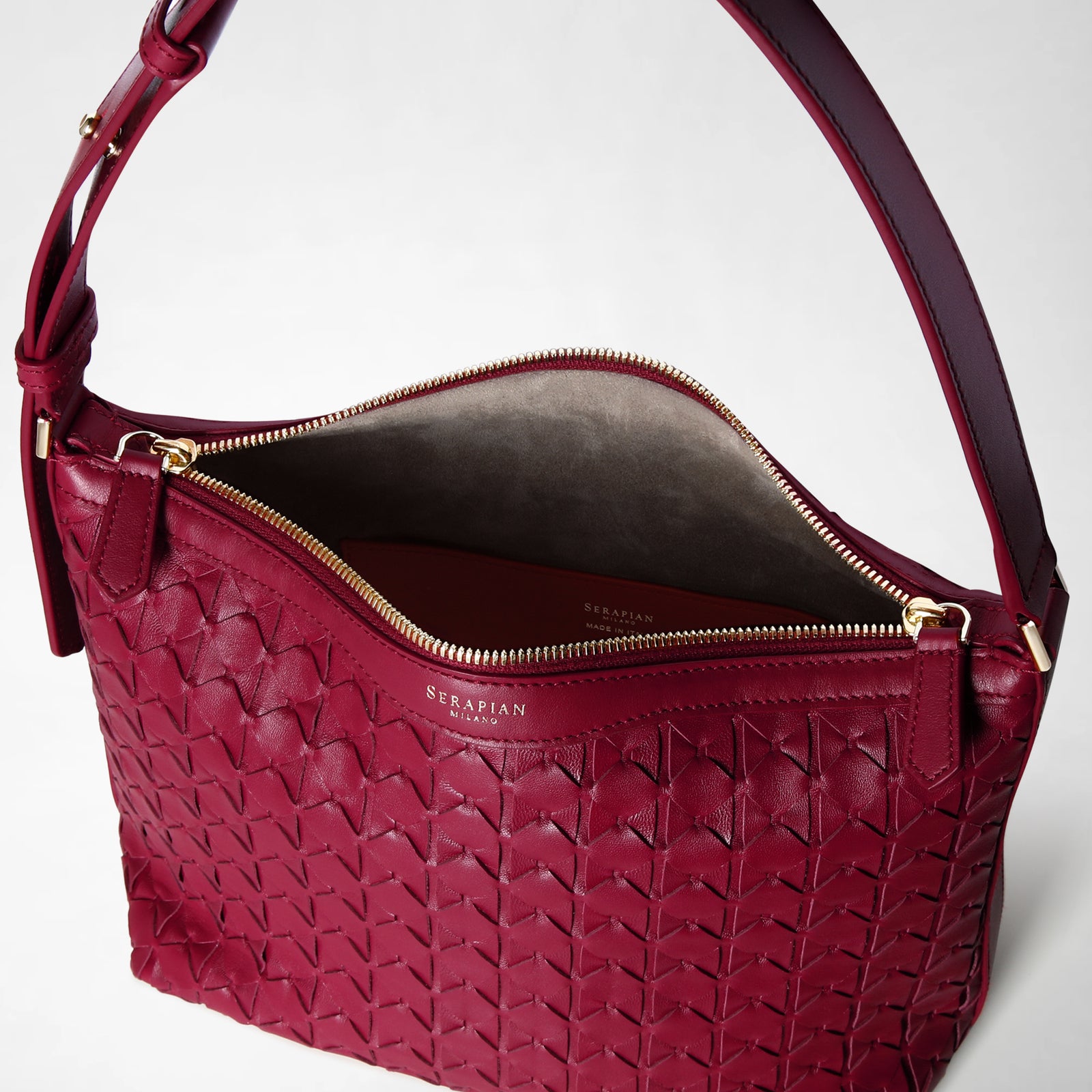Small Anì Shoulder Bag in mosaico lipstick