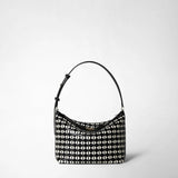 Small anì shoulder bag in mosaico - black/off-white