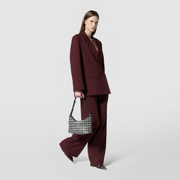 Small ani shoulder bag in mosaico - black/off-white