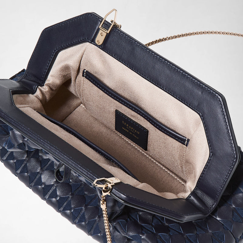 Secret clutch bag in mosaico - midnight blue