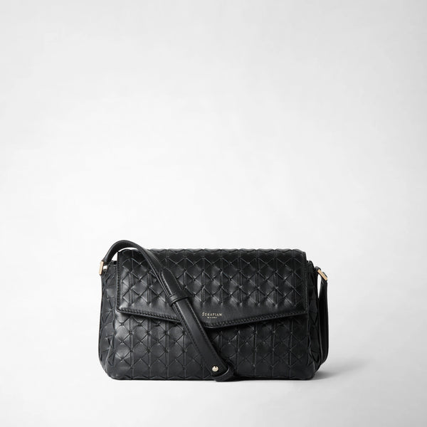 Crossbody bag in mosaico - black