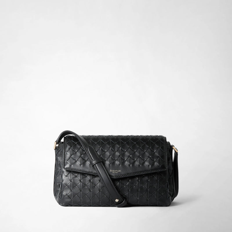 Crossbody bag in mosaico - black