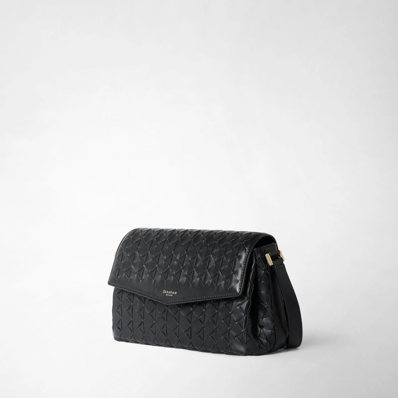 Crossbody bag in mosaico - black