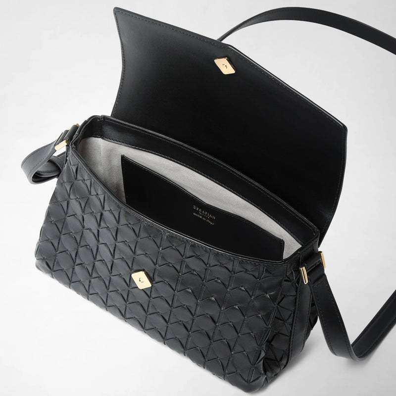 Crossbody bag in mosaico - black