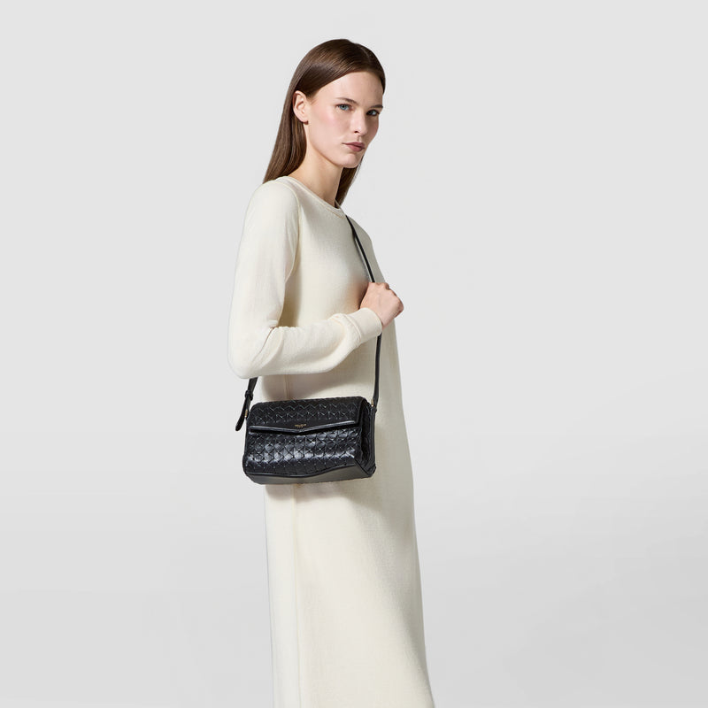 Crossbody bag in mosaico - black
