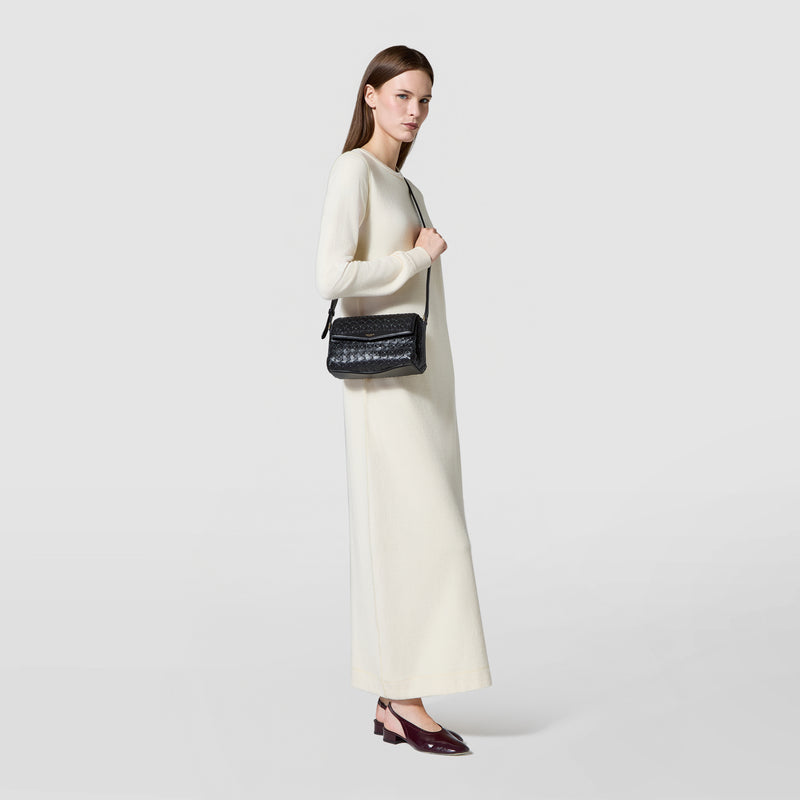 Crossbody bag in mosaico - black