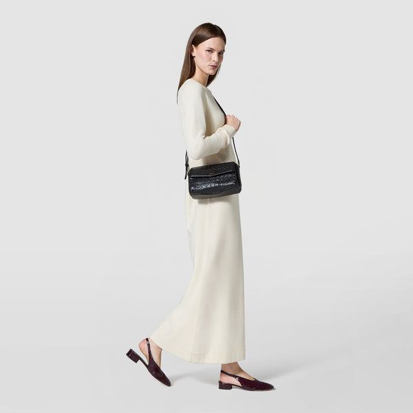 Crossbody bag in mosaico - black