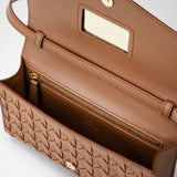 Clutch with shoulder strap in mosaico - tan