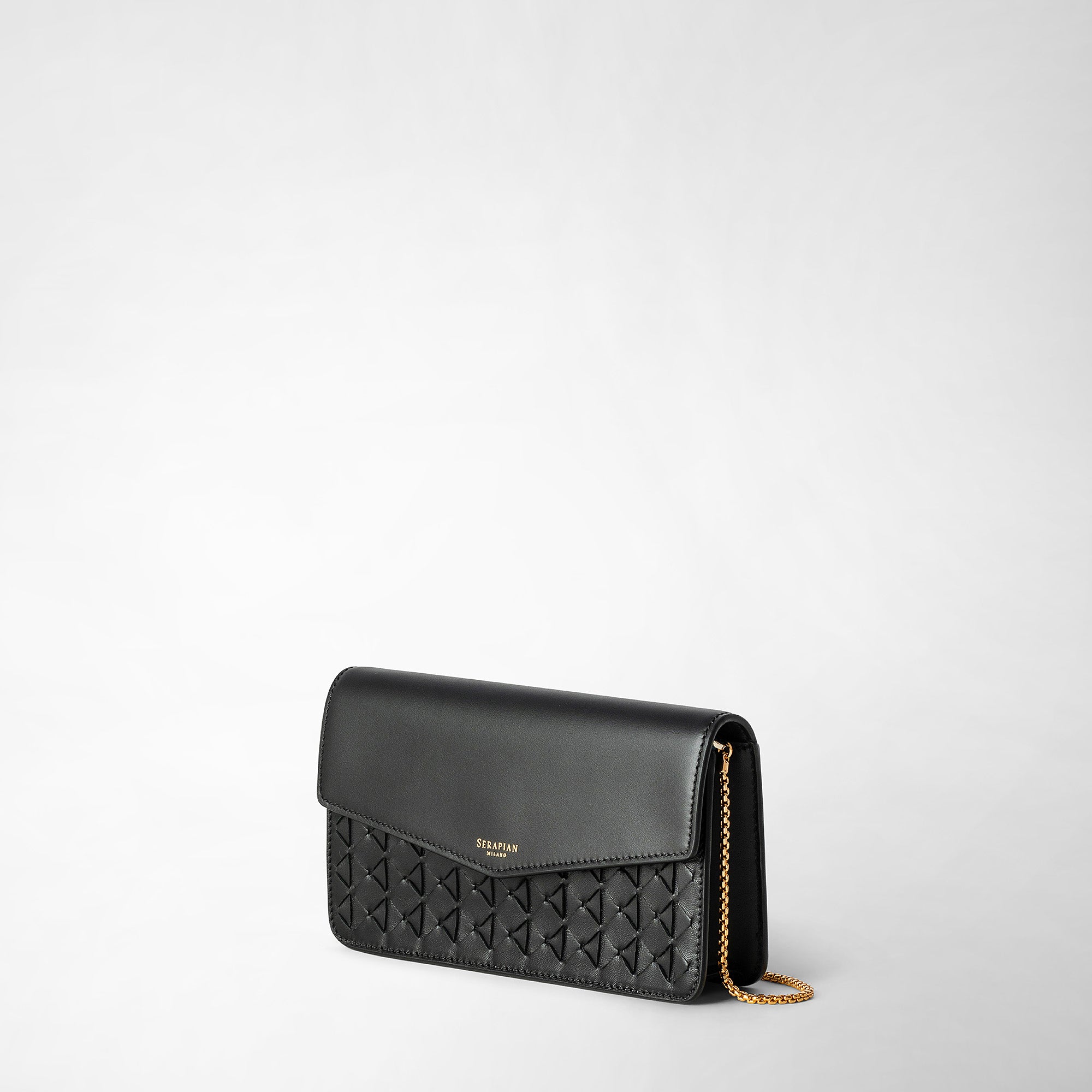 SERAPIAN MOSAICO製クラッチバッグ CLUTCH WITH CHAIN IN MOSAICO