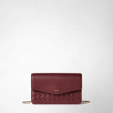 Clutch with chain in mosaico - rosewood