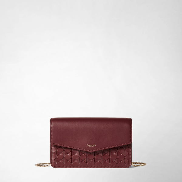 Clutch aus mosaico mit kette - rosewood
