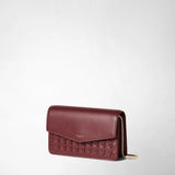 Clutch with chain in mosaico - rosewood