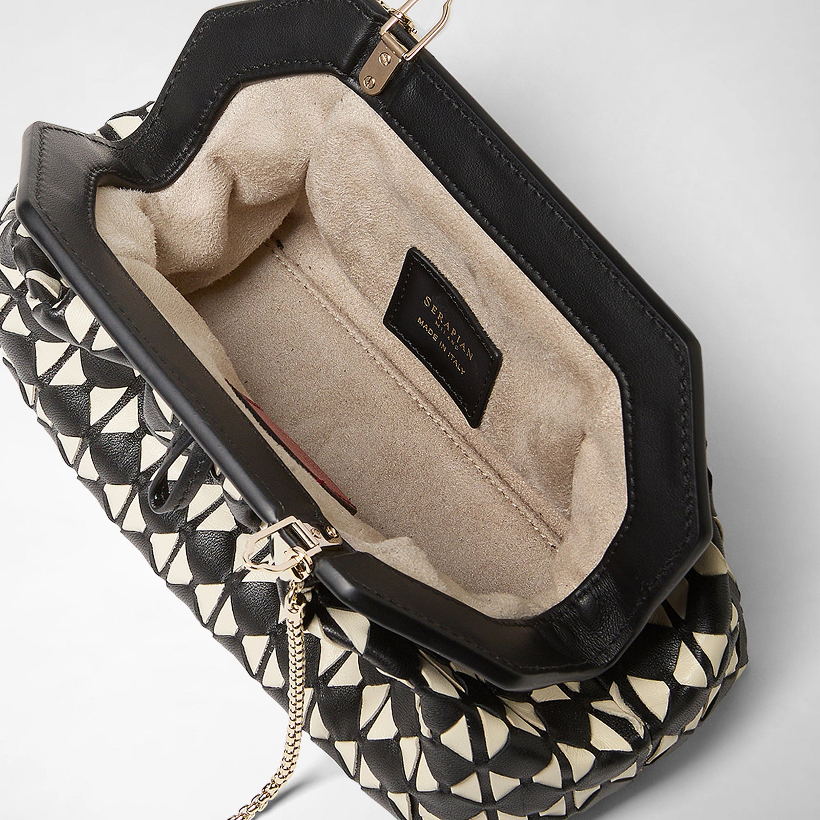 MOSAICOナッパレザー製ミニSECRETクラッチバッグ