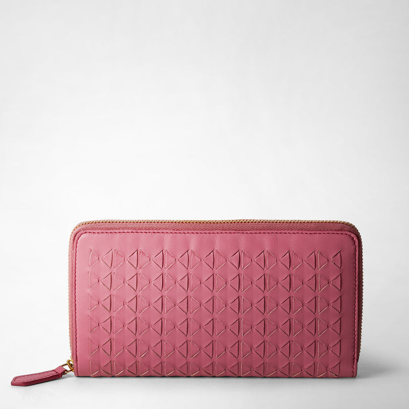 Zip-around wallet in mosaico - petal