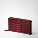Zip-around wallet in mosaico - rosewood