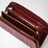 Zip-around wallet in mosaico - rosewood