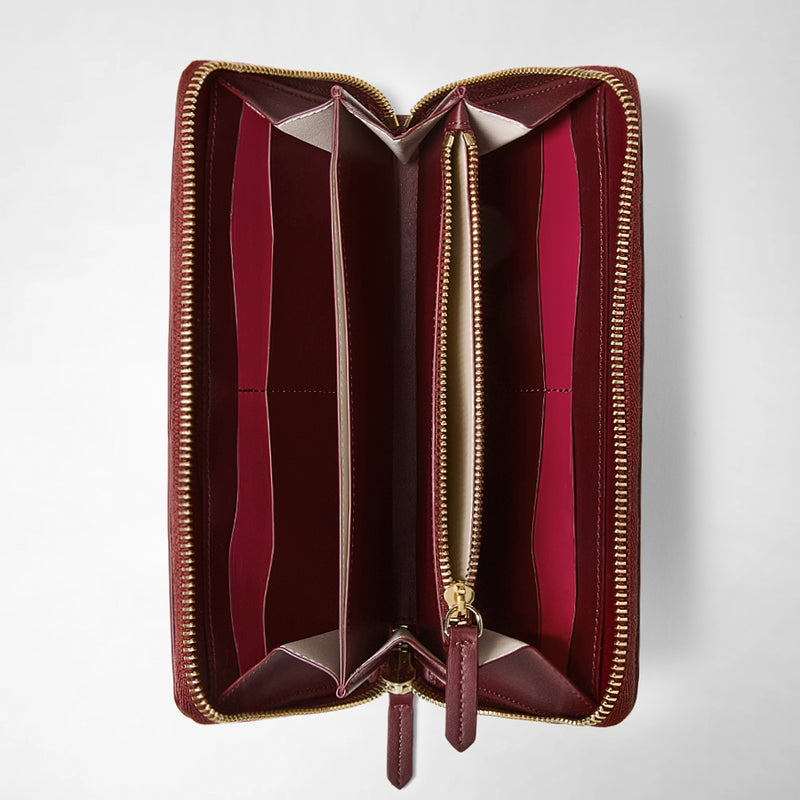 Zip-around wallet in mosaico - rosewood