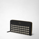 Zip-around wallet in mosaico - black/off-white