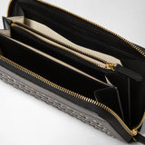 Zip-around wallet in mosaico - black/off-white