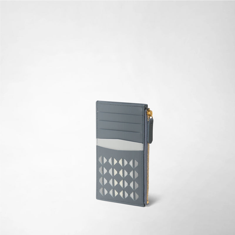 Zip card case in mosaico - storm