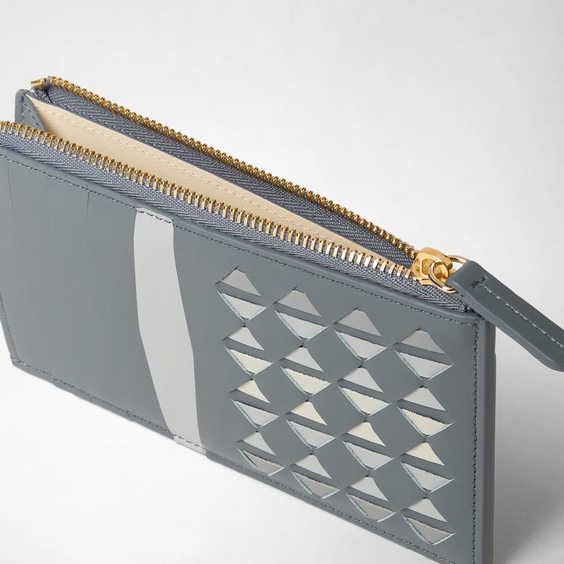 Zip card case in mosaico - storm