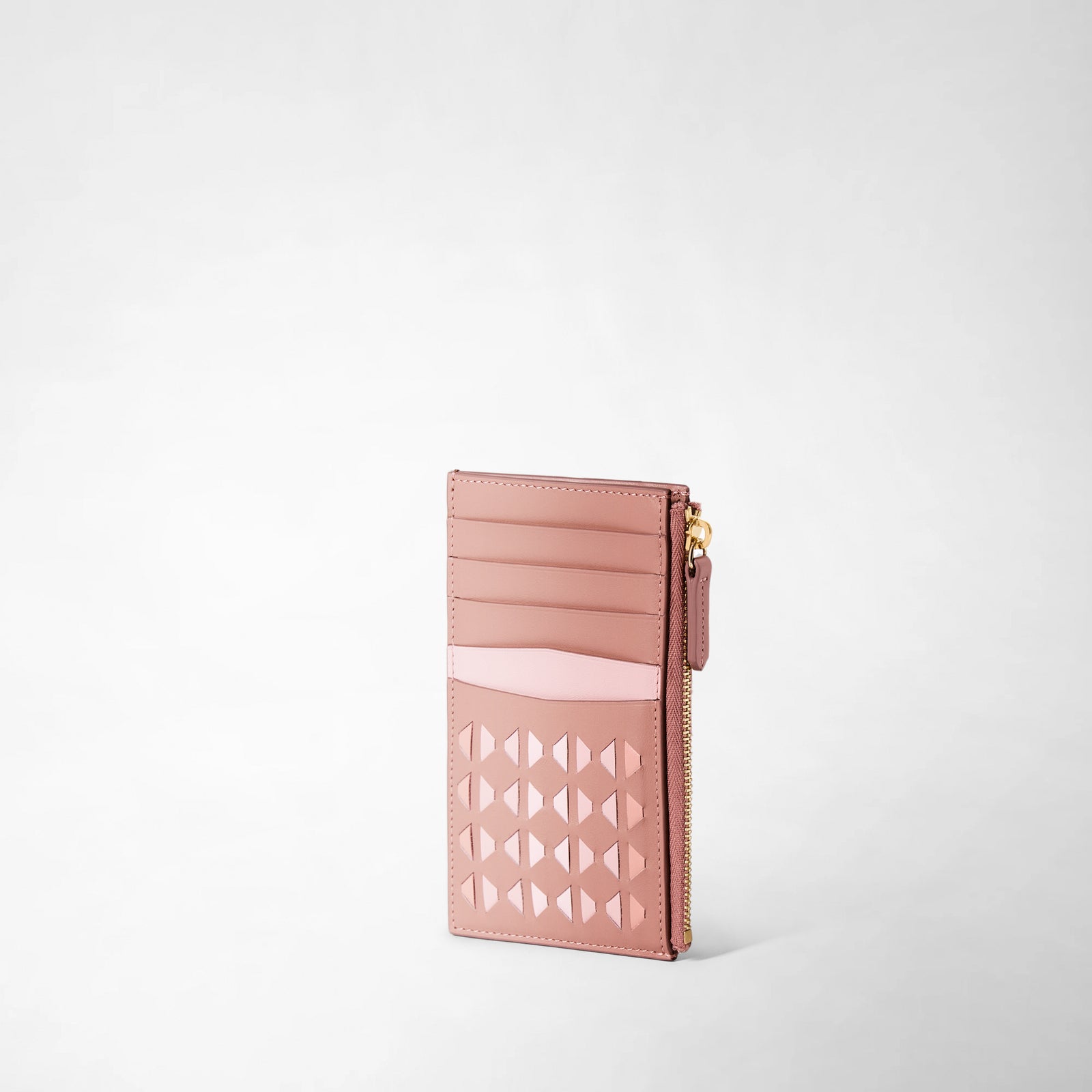 Zip card case wallet in Mosaico blush
