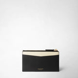 Zip card case in mosaico - black/off-white