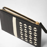 Zip card case in mosaico - black/off-white