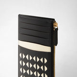 Zip card case in mosaico - black/off-white