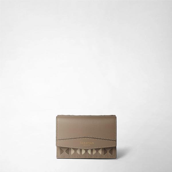 Mini tri-fold wallet in mosaico - sahara
