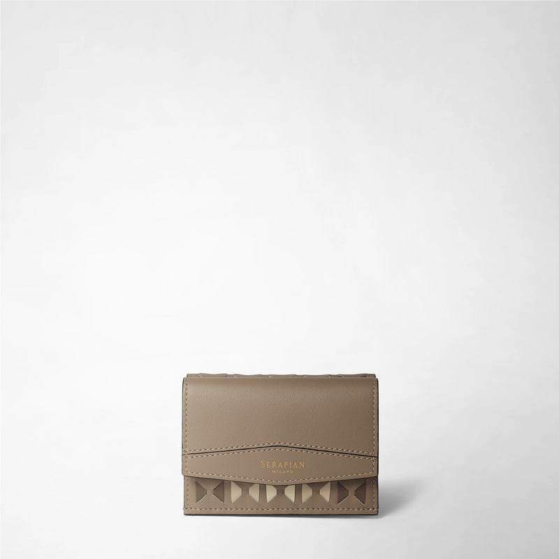 Mini tri-fold wallet in mosaico - sahara