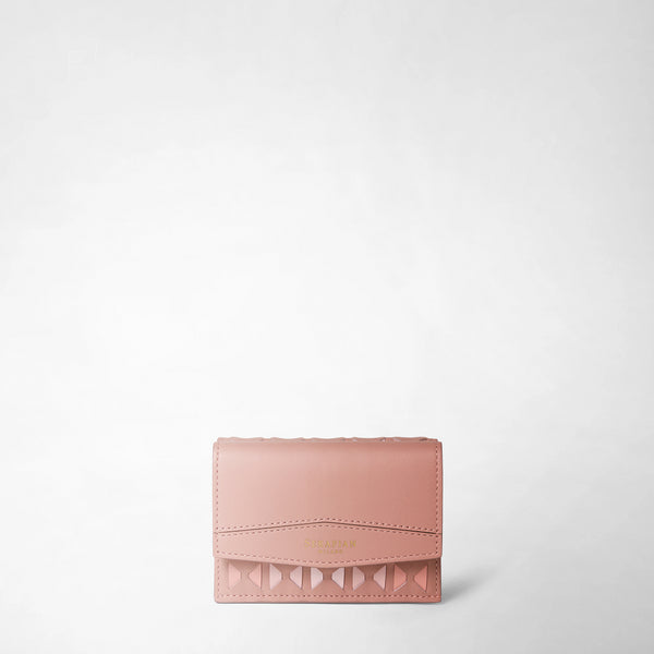 Mini tri-fold wallet in mosaico - blush
