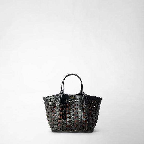 Mini secret bag in mosaico see through - black/blush