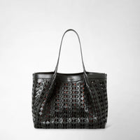 SMALL SECRET TOTE BAG IN MOSAICO SEE THROUGH Black/Blush