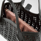 Small secret tote bag in mosaico see through - black/blush