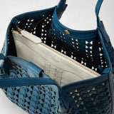 Small secret tote bag in mosaico see through - blue jeans/off white