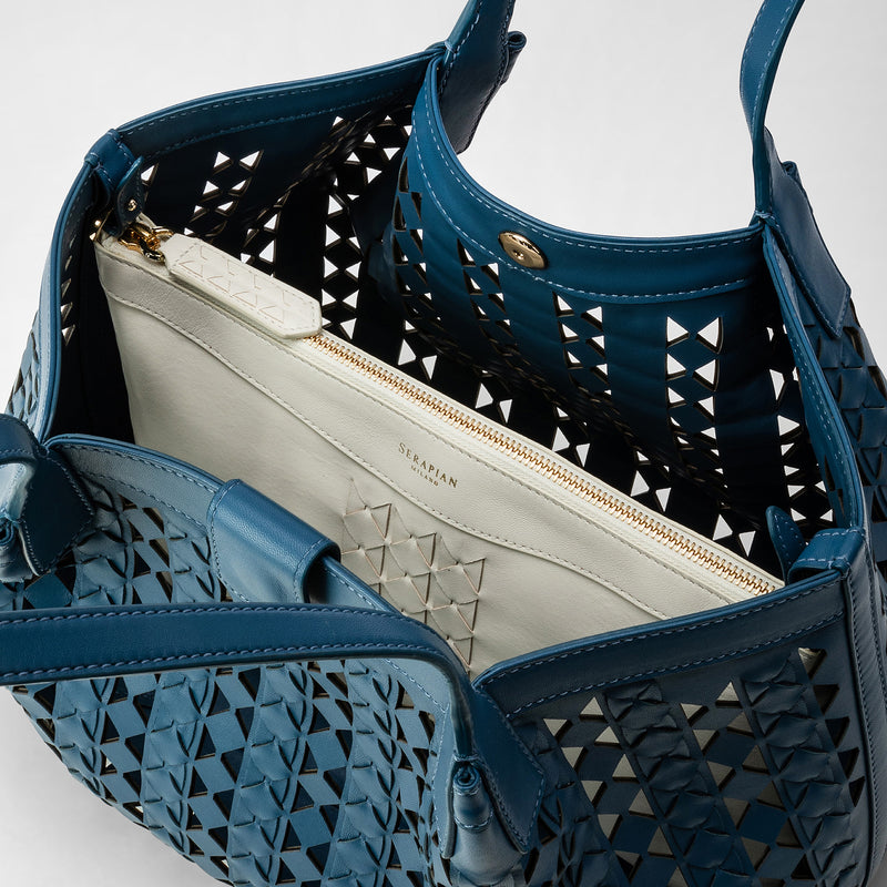 Mosaico see through製スモールsecretトートバッグ - blue jeans/off white