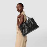 Secret tote bag in mosaico see through - black/blush