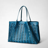 Secret tote bag in mosaico see through - blue jeans/off white