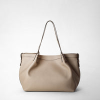 SMALL SECRET TOTE BAG IN RUGIADA LEATHER Sahara