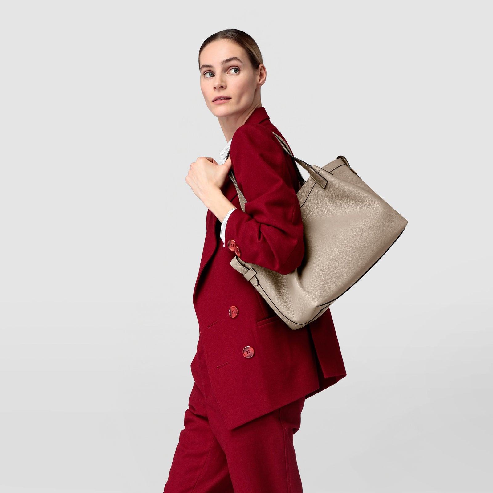 ハンドバッグ SERAPIAN SMALL SECRET RUGIADA BAG Small Secret Tote Bag in rugiada leather lipstick